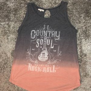 Ombré grey and pinch tank top